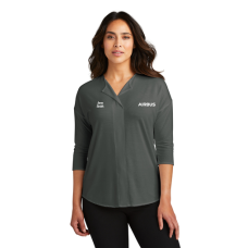 Port Authority® Ladies Concept 3/4-Sleeve Soft Split Neck Top